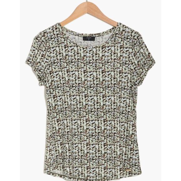 T Tahari Patterned Crewneck Tee Sz XS. EUC - Picture 3 of 7